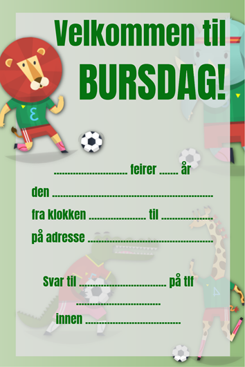 Gratis fotball bursdagsinvitasjon for barn