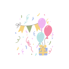Temaillustrasjon for Ballonger og konfetti